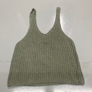 Green knitted tank top